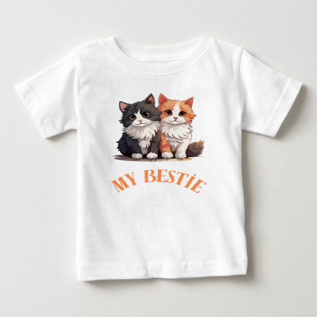 Camiseta Para Bebê Meu melhor amigo é um gato (Frente)