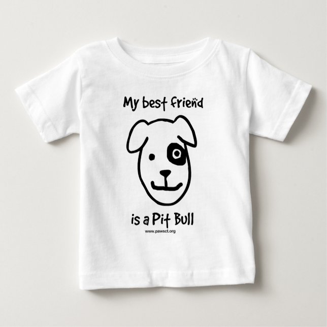 Camiseta Para Bebê Meu melhor amigo é um pitbull (Frente)