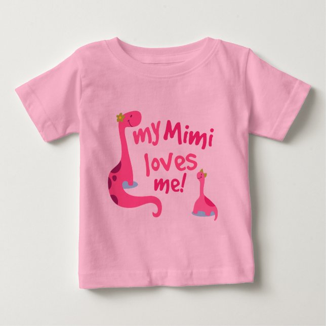 Camiseta Para Bebê Meu Mimi amam-me dinossauro (Frente)