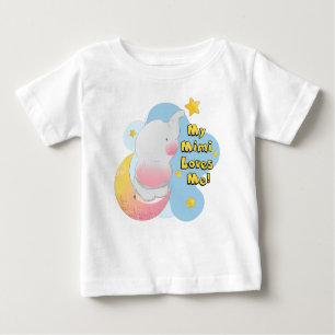 Camiseta Para Bebê Meu Mimi amam-me elefante