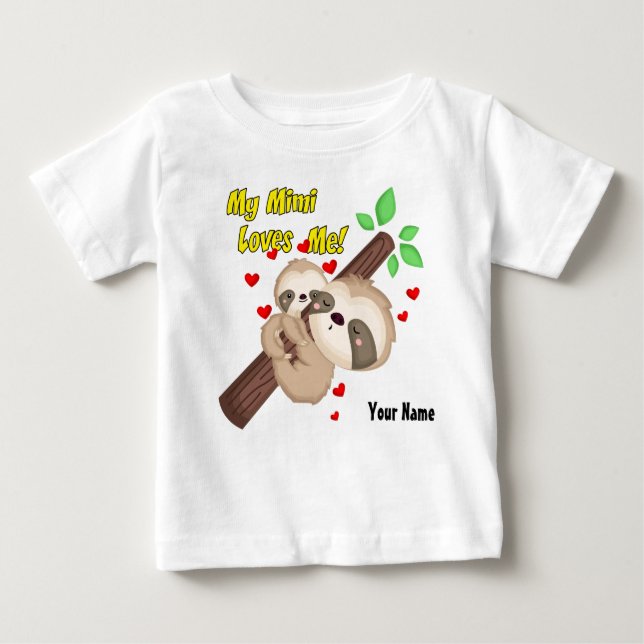 Camiseta Para Bebê Meu Mimi amam-me preguiça (Frente)