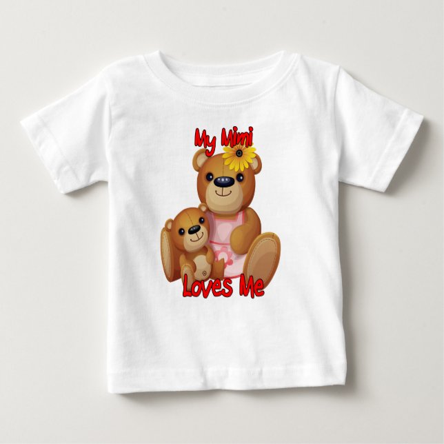 Camiseta Para Bebê Meu Mimi amam-me urso de ursinho (Frente)