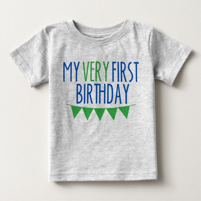 Camiseta Para Bebê Meu muito primeiro bebê do aniversário (Frente)