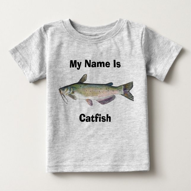 Camiseta Para Bebê Meu nome é, peixe-gato (Frente)