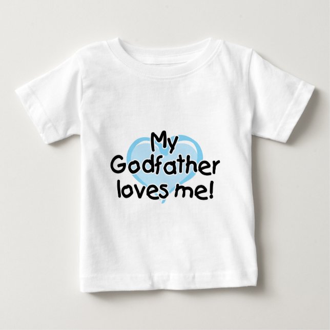 Camiseta Para Bebê Meu padrinho ama-me (o azul) (Frente)