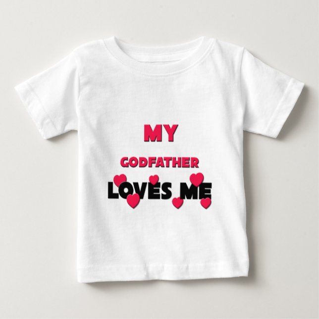 Camiseta Para Bebê Meu padrinho me ama (Frente)