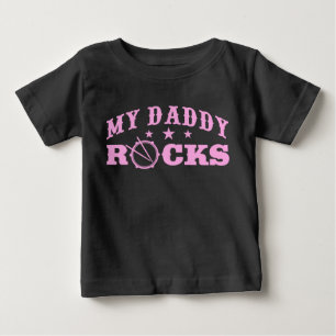 Camiseta Para Bebê Meu pai balança o baterista