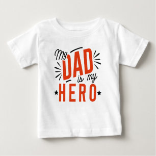 Camiseta Para Bebê Meu Pai É Meu Herói