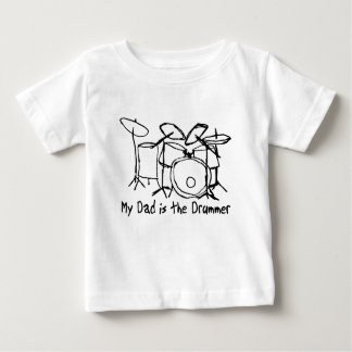 Camiseta Para Bebê Meu pai é o baterista