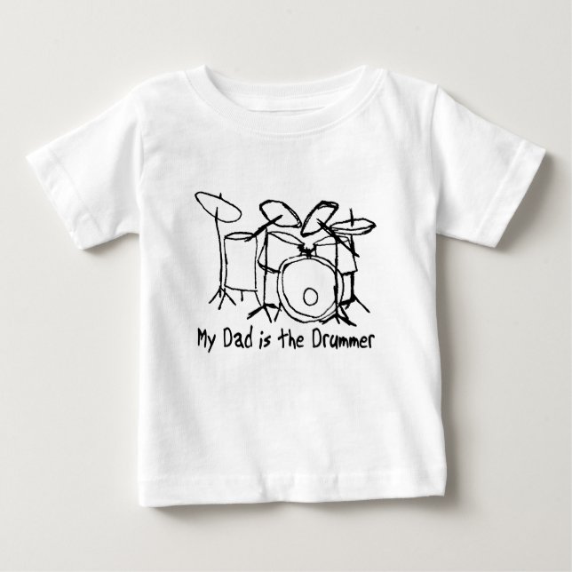 Camiseta Para Bebê Meu pai é o baterista (Frente)