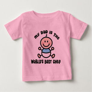 Camiseta Para Bebê Meu pai é o melhor cozinheiro chefe dos mundos