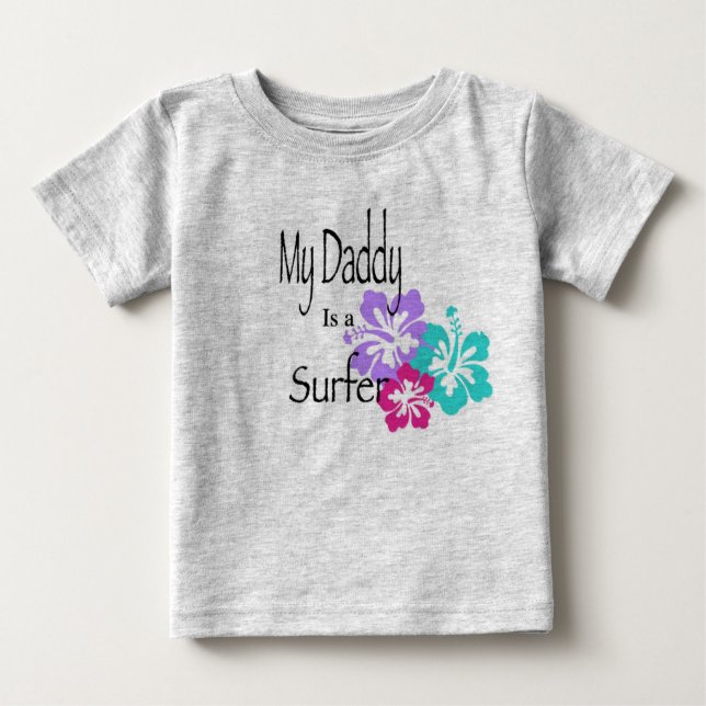 Camiseta Para Bebê Meu Pai é surfista (Frente)