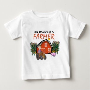 Camiseta Para Bebê Meu pai é um fazendeiro