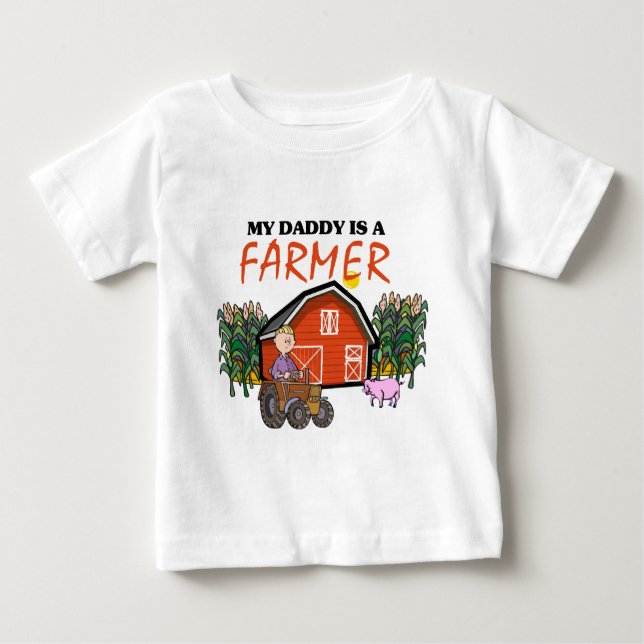 Camiseta Para Bebê Meu pai é um fazendeiro (Frente)
