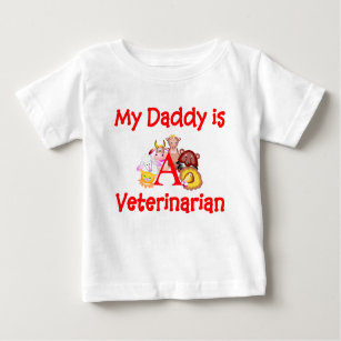 Camiseta Para Bebê Meu pai é um t-shirt infantil veterinário