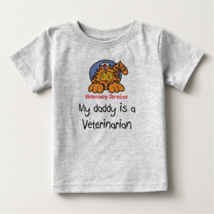 Camiseta Para Bebê Meu pai é um t-shirt infantil veterinário