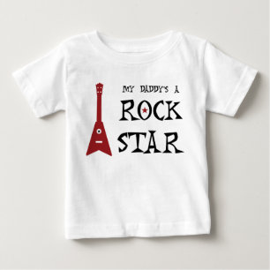 Camiseta Para Bebê Meu Pai é uma estrela do Rock!