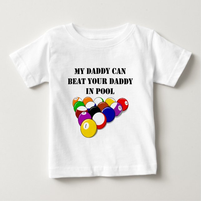 Camiseta Para Bebê Meu pai pode bater seu pai na piscina (Frente)
