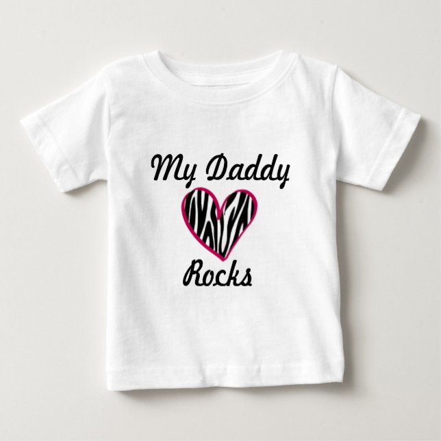 Camiseta Para Bebê "Meu Pai Rocha" T-Shirt (Frente)