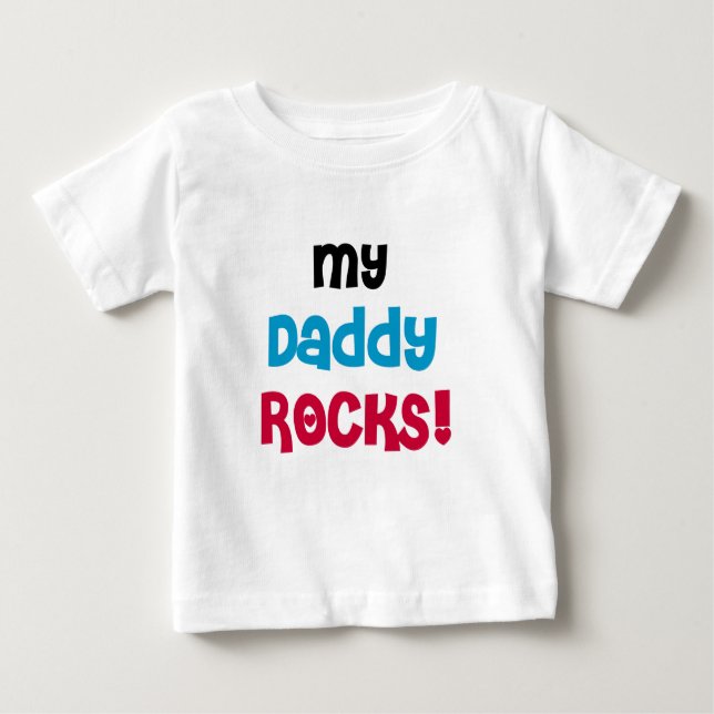 Camiseta Para Bebê Meu Pai Rocks (Frente)