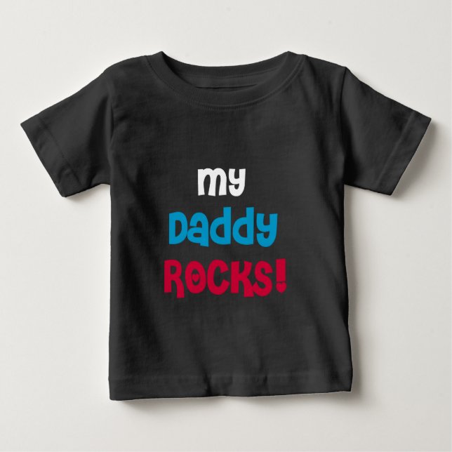 Camiseta Para Bebê Meu Pai Rocks (Frente)
