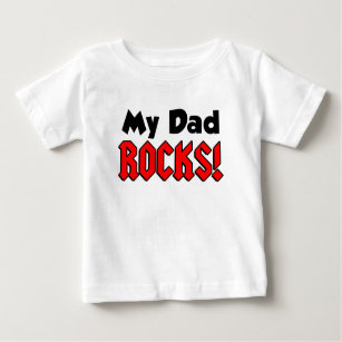 Camiseta Para Bebê Meu Pai Rocks