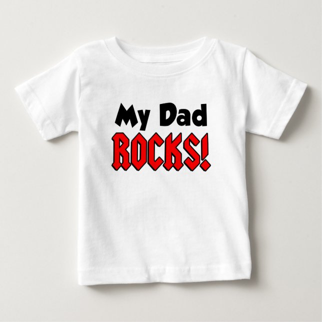 Camiseta Para Bebê Meu Pai Rocks (Frente)