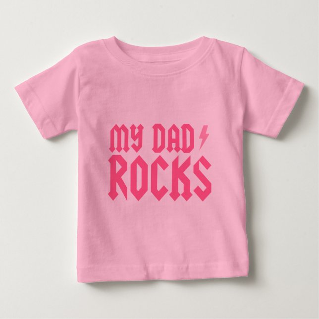 Camiseta Para Bebê Meu Pai Rocks (Frente)