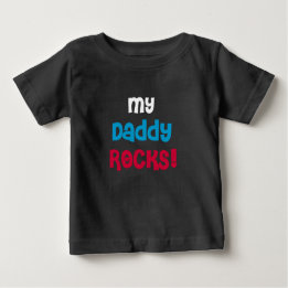 Camiseta Para Bebê Meu Pai Rocks