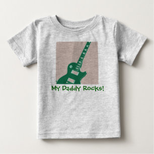 Camiseta Para Bebê Meu Pai Rocks