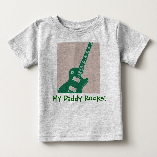 Camiseta Para Bebê Meu Pai Rocks (Frente)