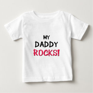 Camiseta Para Bebê Meu Pai Rocks