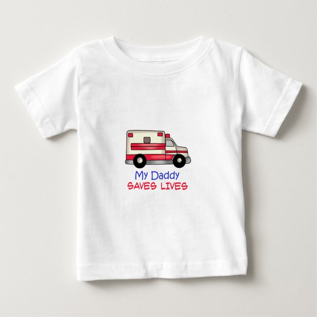 CAMISETA PARA BEBÊ MEU PAI SALVA VIDAS (Frente)