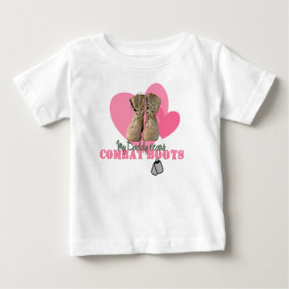 Camiseta Para Bebê Meu pai veste botas de combate