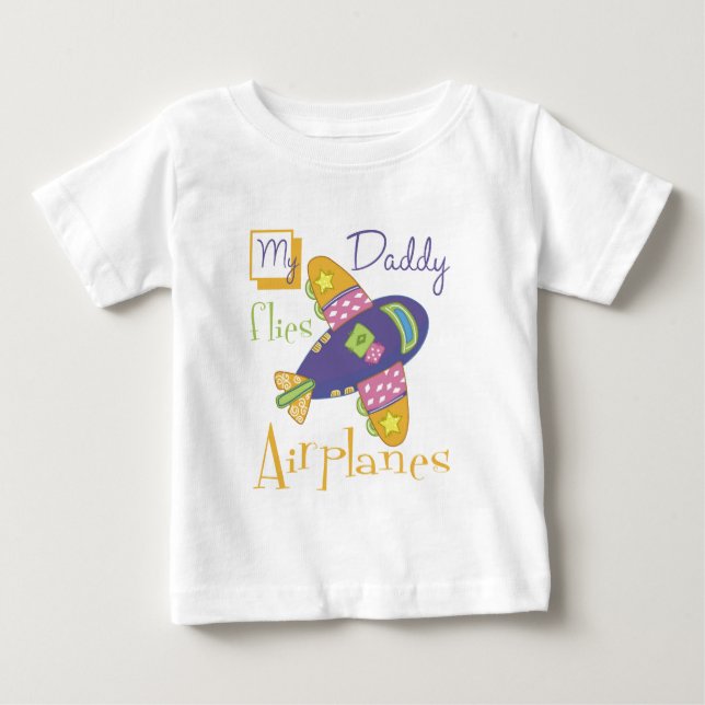 Camiseta Para Bebê Meu pai voa aviões (Frente)