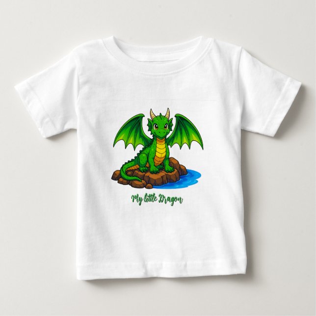 Camiseta Para Bebê Meu pequeno Dragão (Frente)