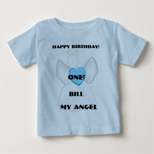 Camiseta Para Bebê Meu primeiro aniversario Anjo - Personalizar