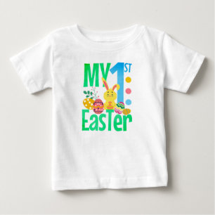 Camiseta Para Bebê Meu Primeiro Bebê de Páscoa