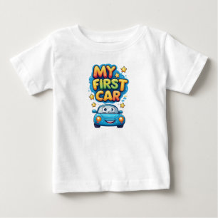 Camiseta Para Bebê Meu Primeiro Carro Desenho Animado Fofo Crianças D