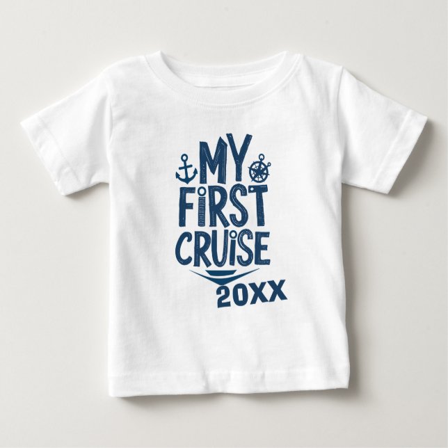 Camiseta Para Bebê Meu Primeiro Cruzeiro Personalizado (Frente)