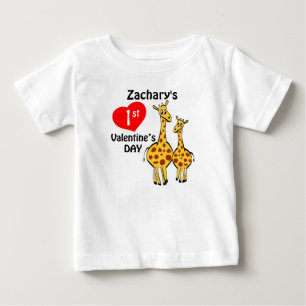 Camiseta Para Bebê Meu primeiro Dia de os namorados