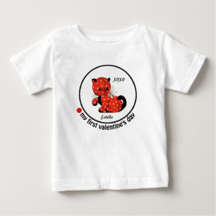 Camiseta Para Bebê Meu primeiro dia dos namorados. T-shirt do