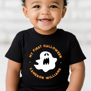 Camiseta Para Bebê Meu primeiro fantasma de desenho animado fofo do H