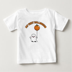 Camiseta Para Bebê Meu Primeiro Fato De Bebê De Halloween - Fantasma