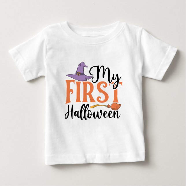 Camiseta Para Bebê Meu Primeiro Halloween (Frente)