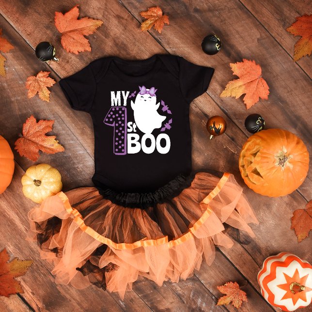 Camiseta Para Bebê meu primeiro halloween boo Fantasma assustador (Criador carregado)