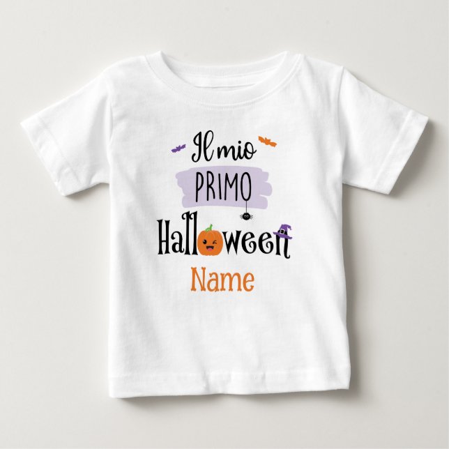 Camiseta Para Bebê Meu Primeiro Halloween - Il Mio Primo Halloween (Frente)