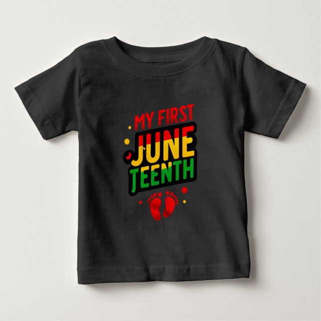 Camiseta Para Bebê Meu Primeiro Juneteenth (Frente)
