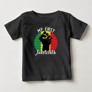 Camiseta Para Bebê Meu Primeiro Junho, Crianças Negras Retro African