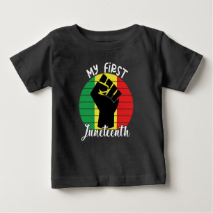 Camiseta Para Bebê Meu Primeiro Junho, Crianças Negras Retro Africana